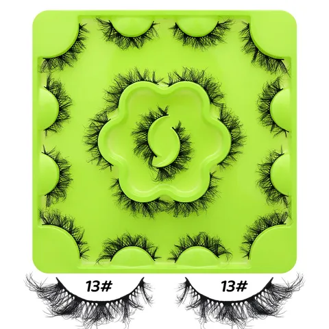 Dramatic Fluffy Wispy Thick Fake Eyelashes Extension Multi Pairs Curled Voluminous False Lashes Strip Makeup Kit For Women Night Out Costume Stage Party