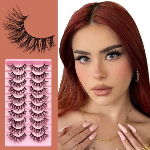 Natürliche Voluminöse Kunstfaser Falsche Wimpern L Schwung Weiche Make Up Wimpernverlängerung Set Für Damen Kosmetik Alltag Schönheit