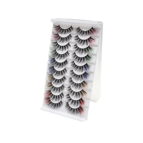 Bunte 3D Falsche Wimpern Dicke Voluminöse Lockige Künstliche Nerzwimpern Für Make-up Party Damen Schönheit Zubehör