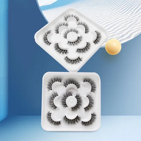 5 Paare Wispy Falsche Wimpern Dicke Unordentliche Flauschige Augenwimpern Kunstfaser Voluminöse Wimpern Für Damen Make-up Party Bühne