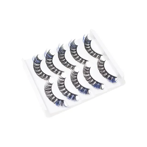 5 Paare Farbige Falsche Wimpern DD-Locke Kunstfaser Natürliche Dichte Gemischte Farben Wimpernverlängerung Für Damen Party