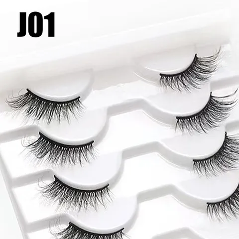 3D Geschwungen Halbes Auge Falsche Wimpern Mehrlagig Dicht Natürlich Weich Künstliche Wimpern Make-Up Kosmetik Wimpern Werkzeuge