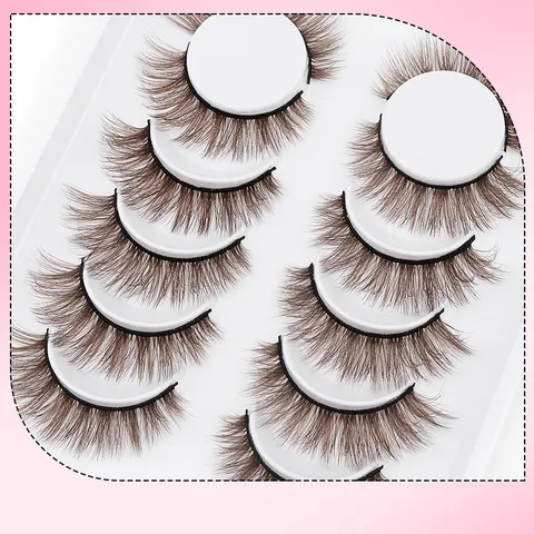 Natürliche Dichte Falsche Wimpern Kunstfaser Kurze Wimpernverlängerungen Mit Kunststofftablett Für Damen Täglich Party Make-up