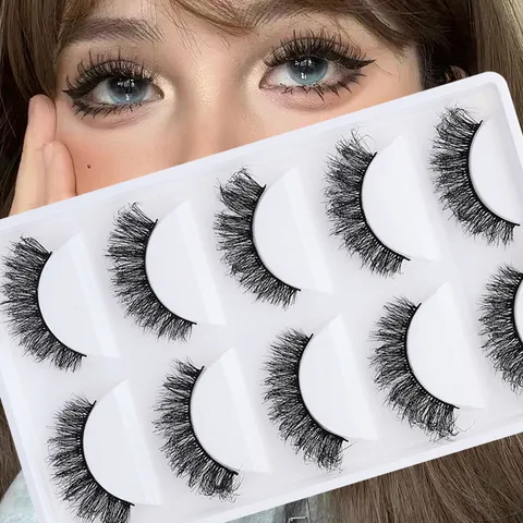 Hauchzarte Flauschige Falsche Wimpern Dichte Lockige Wimpernverlängerung Europäischer Amerikanischer Stil Kunstfaser Augen Makeup Damen