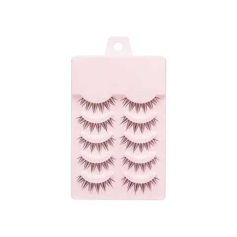 Pestañas Postizas Hechas a Mano de Fibra Sintética Con Banda de Hilo de Pescar Transparente Extensión de Maquillaje de Ojos Cosplay Natural para Mujer