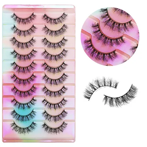Europäische Amerikanische Dicke Geschwungene Falsche Wimpern Synthetikfaser Baumwollfaden Voluminöse Wimpern Make-up Tools