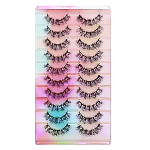 Europäische Amerikanische Dicke Geschwungene Falsche Wimpern Synthetikfaser Baumwollfaden Voluminöse Wimpern Make-up Tools