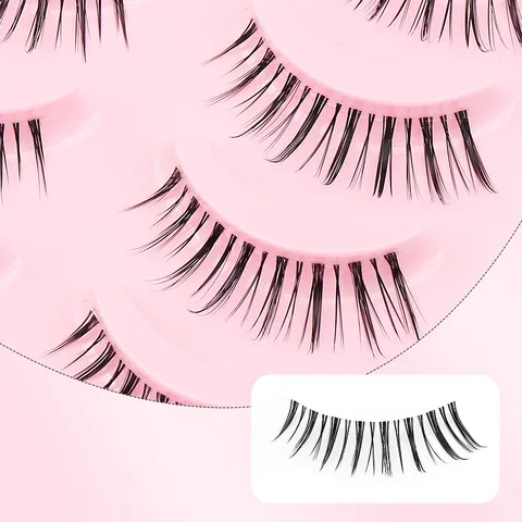 Natürliche Manga-Stil Falsche Wimpern Kunstfaser Lange Wispy Tägliche Wimpern Für Cosplay Make-up Schönheit Zubehör