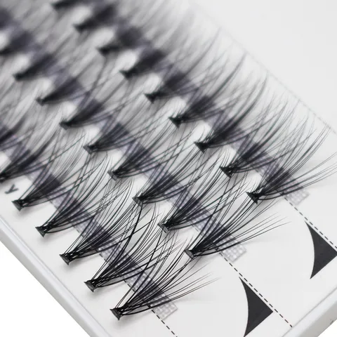 Thermisch Gebundene Cluster-Wimpern Individuelle Crossover-Gewebe Wimpernverlängerung 0.07mm Natürlich Geschwungene Falsche Wimpern Damen Makeup