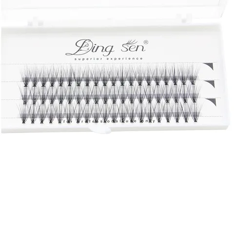 Thermisch Gebundene Cluster-Wimpern Individuelle Crossover-Gewebe Wimpernverlängerung 0.07mm Natürlich Geschwungene Falsche Wimpern Damen Makeup