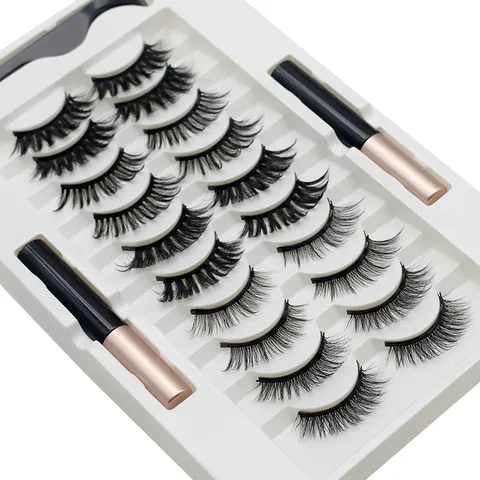 Magnetisches Falsche Wimpern Set Natürlich Lang Dicht Wimpern Mit Magnetischem Eyeliner Und Pinzette Kit Für Damen Augen Makeup Party