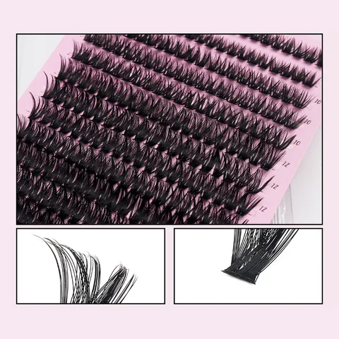 Natural Soft Synthetic Fiber Segmented False Eyelashes Heat Melt DIY Cluster Lashes Extension Makeup Tools For Everyday Party Women Beauty