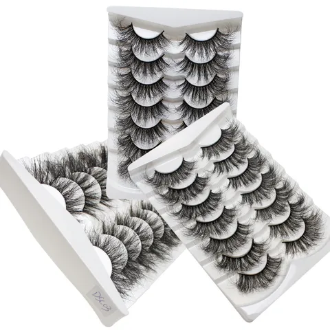 Falsche Wimpern Nerzimitat Struppig Flauschig Lang Dramatisch Wimpernverlängerung Set Für Makeup Bühne Party Damen Schönheit Zubehör