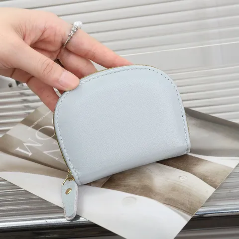 Tarjetero Mini de Cuero Auténtico para Mujer Estuche de Tarjetas de Piel de Vacuno Curtido Vegetal Moda Color Sólido Monedero Cartera