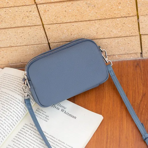 Bolso Bandolera de Cuero Genuino para Mujer Minimalista Cuero de Vaca Pequeño Bolso Cuadrado Casual Diario