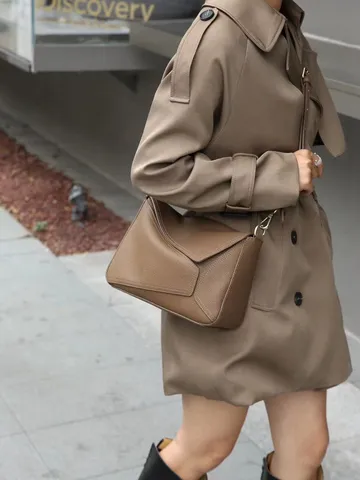 Bolso Bandolera de Mujer de Cuero Auténtico Moda Bolso Sobre Cuero de Vaca Diario