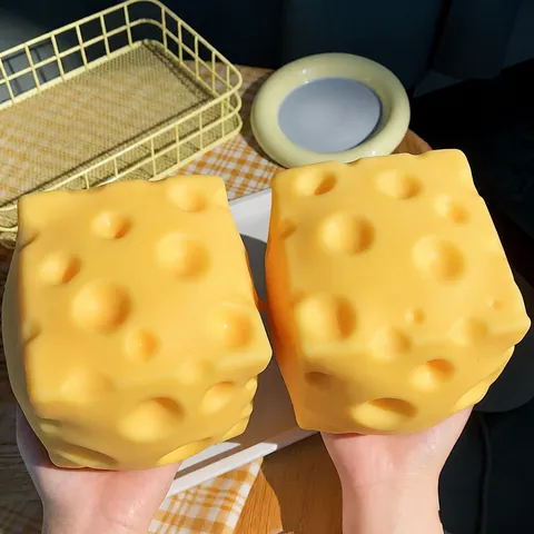 Creative Cheese Squishy Toy Slow Rising Squeeze Stress Relief Toy Cute Cheese Decompression Toy For Fun