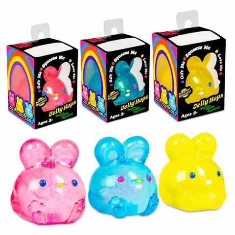 Slow Rebound Decompression Toy Cute Rabbit Jelly Cube Squishy Fidget Toy Soft TPR Stress Relief Toy For Kids Adults