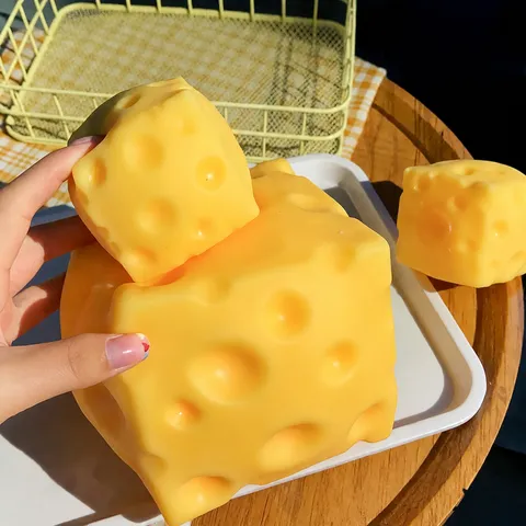 Creative Cheese Squishy Toy Slow Rising Squeeze Stress Relief Toy Cute Cheese Decompression Toy For Fun