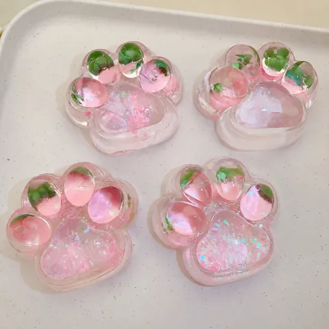 Cute Cat Paw Squishy Toy Slow Rebound Simulation Jelly Strawberry Mud Stress Relief Fidget Toy For Adults Kids Gift