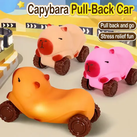 Παιχνίδι Αυτοκινήτου Capybara Stretchable Pull Car Cute Animal Fidget Toy Stress Relief Soft Rubber Novelty Toy για Παιδιά και Enilikes