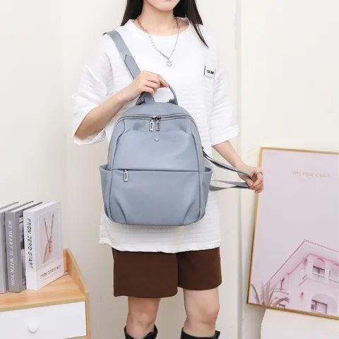 Women Casual Genuine Leather Backpack Lightweight Travel Daypack Top Layer Cowhide Fashion School Bag