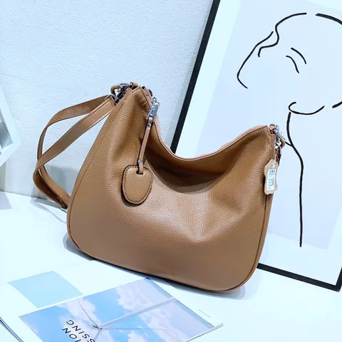 Bolso Tote de Gran Capacidad para Mujer de Piel Genuina Bolso Bandoulière Casual Piel de Vaca Suave Bolso Diario