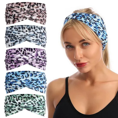 Böhmisches Elastisches Rutschfestes Breites Yoga Sport Stirnband Schweißableitendes Stretch Haarband Für Damen Laufen Fitness