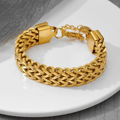 Minimalist Stainless Steel Twisted Chain Bracelet For Women Gold Silver Plated Vintage Fashion Jewelry Wrist Band Gift