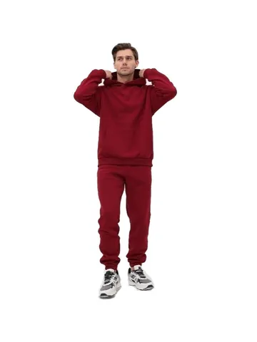 Ανδρικό Πυκνωμένο Αθλητικό Σετ Fleece Μονόχρωμο Φούτερ Με Κουκούλα Και Παντελόνι Φόρμας Χειμερινή Casual Φόρμα Jogging