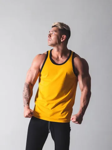Herren Casual Sport Tanktop Sommer Fitness Einfarbig Ärmellos Gym Shirt Basic Rundhals Athletisch Weste Aktivkleidung