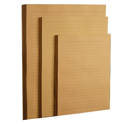 Vintage Kraft Letter Paper Writing Manuscript Paper Lined Blank Stationery Set For Office School Writing Note Taking