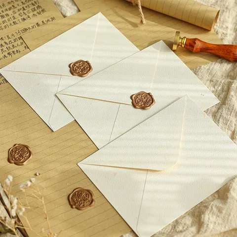 Retro Literary Minimalist Burlap Textured Envelope Stationery Set Kraft Paper Letter Writing Journaling Gift