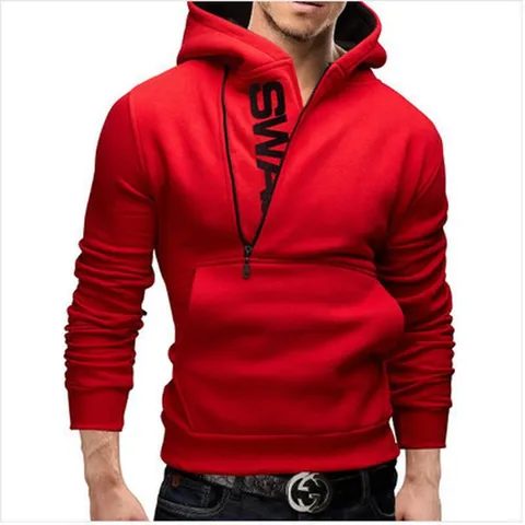 Men's Casual Color-Blocked Hooded Sweatshirt Long Sleeve Full Zip Slim Fit Cotton Pullover Top Athletic Outerwear