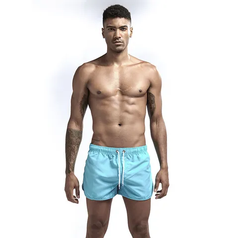 Pantaloncini da Spiaggia Casual Asciugatura Rapida da Uomo Estate Tinta Unita Coulisse Sportivi