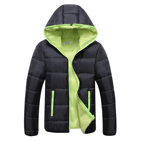 Men's Winter Thickened Hooded Cotton Padded Jacket Casual Color Block Full Zip Warm Outerwear Plus Size Winter Coat