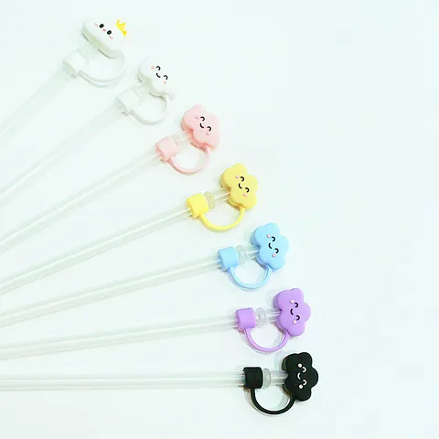 Cute Cloud Silicone Straw Cover Reusable Dust Plug Straw Protector Creative Drinkware Accessories For Home Daily