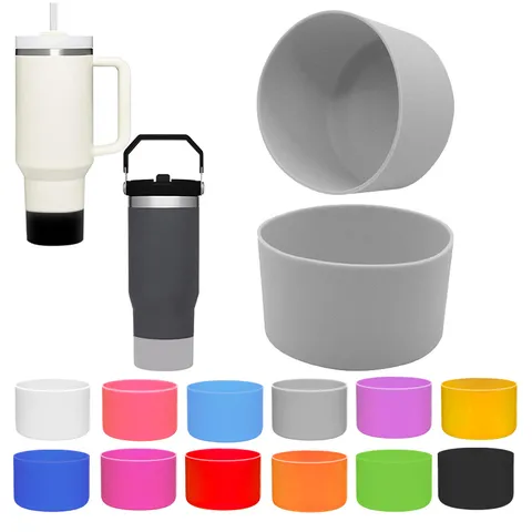 Silicone Water Bottle Bottom Cover Non-Slip Protective Cup Sleeve For 7-7.5cm Glass Bottles Thermal Cup Accessories