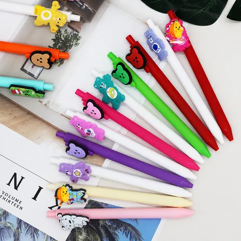 Cute Cartoon Bear Gel Pen Aesthetic Matte Press Black Ink Writing Pen Student Stationery