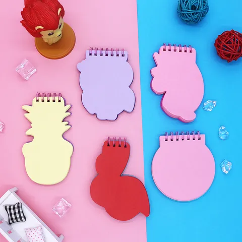 Creative Cartoon PVC Soft Cover Spiral Notebook Portable Memo Pad Cute Animal Fruit Diary Office School Stationery