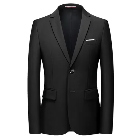 Men's Casual Business Suit Jacket Solid Color Single Breasted Notch Lapel Slim Fit Blazer Long Sleeve Formal Outerwear