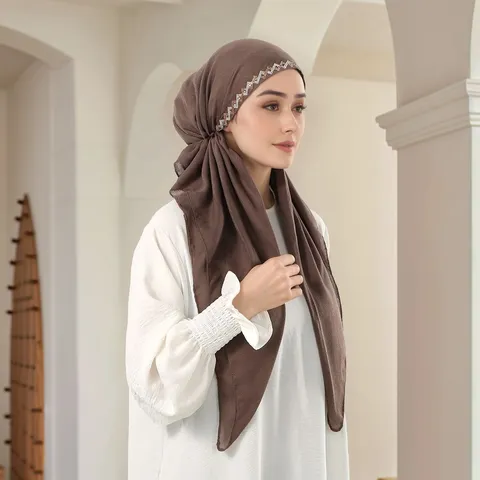 Femme Élégant Strass Turban Chapeau Polyvalent Doux Confortableé Élastique Coiffe Mode Chapeau Musulman