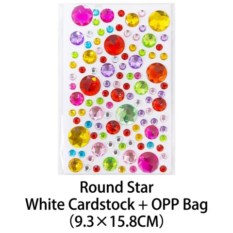 Acrylic Rhinestone Stickers Colorful Gem Stickers For Kids DIY Craft Scrapbooking Decoration Heart Star Adhesive Decals