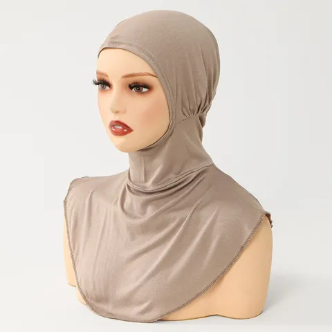 Dames Kristal Hennep Geplooide Hoofddoek Effen Kleur Elastische Moslim Hijab Nep Kraag Thermische Mode Accessoires