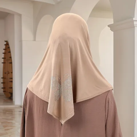 Dames Mode Strass Vlinder Hoofddoek Veelzijdige Casual Polyester Sjaal Dagelijkse Decoratieve Hoofdwikkel Accessoires