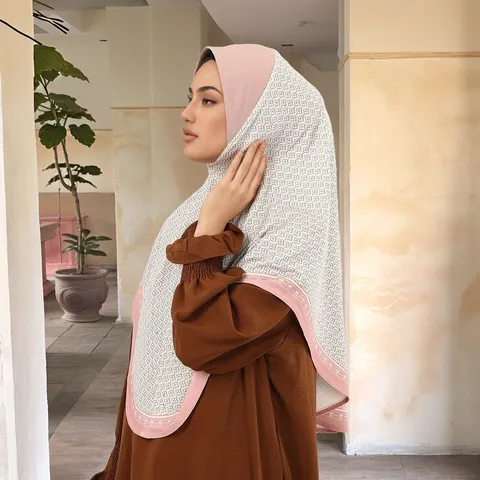 Dames Casual Geometrische Print Strass Strik Hoofddoek Malay Moslim Hijab Warme Sjaal