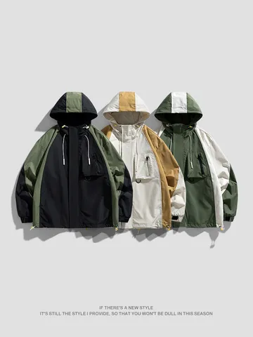 Japanese Style Outdoor Waterproof Windbreaker Jacket Women Men Loose Hooded Mountaineering Coat Breathable Sport Outerwear