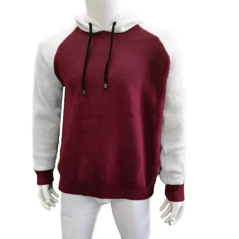 Men's Winter Hooded Cardigan Sweater Color Block Long Sleeve Knitwear Casual Hooded Outerwear Fashion Clothing