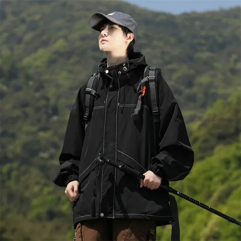 Heren Capuchon Waterdicht Windbreaker Jas Lente Herfst Casual Werkkleding Outdoor Sport Jas