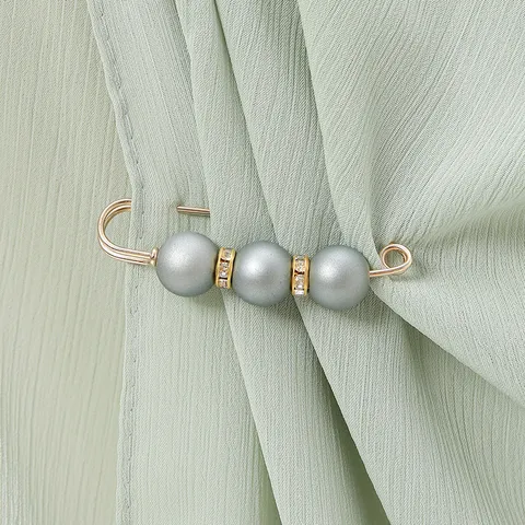 Ensemble de Broches Anti-Éblouissement en Alliage Perle Artificielle et Strass Épingles de Sécurité de Resserrement de Taille